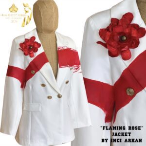 Miss Kuzey Kıbrıs 2024 “FLAMING ROSE” Jacket by İnci Arkan